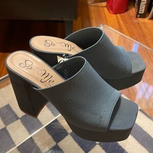 90s platform mule heels